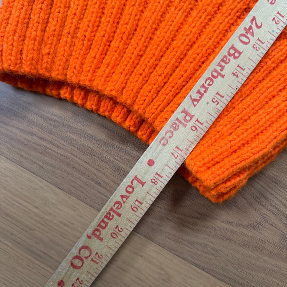 Women's Vintage 1970's Bright Orange Handmade Knit Bright Orange Top Sz Small - Picture 5 of 6
